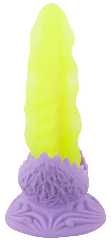 Beasty Cocks Passion Plant LED, Passionate Plant LED Dildo im Fantasy-Look mit starkem Saugfuß, leuchtender Innenbeleuchtung in 10 Modi, strukturierter Oberfläche und sanft zulaufender Spitze