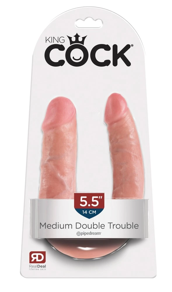 King Cock Double Trouble Doppeldildo im Naturlook