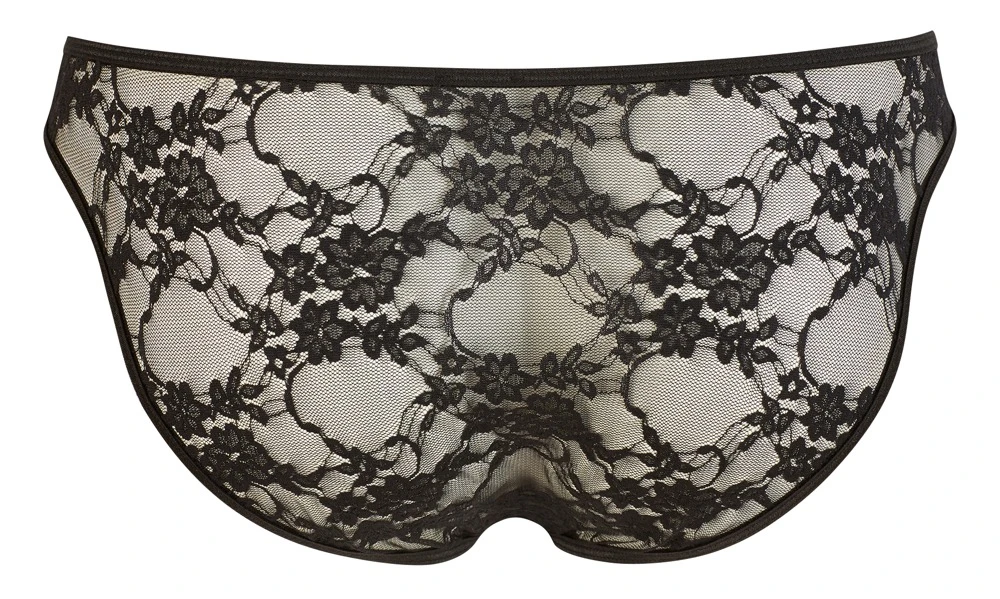 Svenjoyment schwarzer Slip aus elastischer Spitze in schwarz.