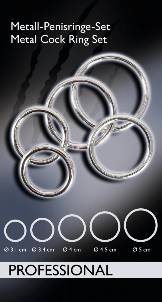 5-teiliges Penis-/Hodenring-Set Professional von Bad Kitty für eine starke männliche Performance mit aufregender Optik.