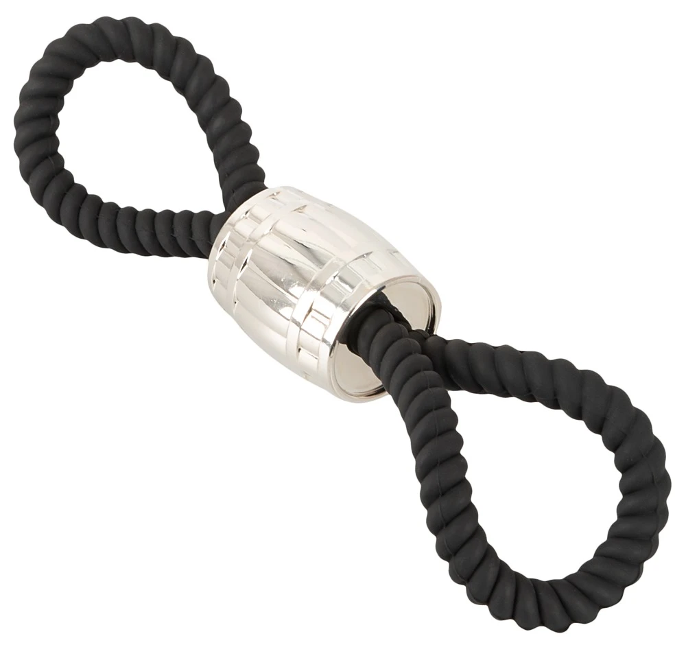 Rebel Heavy Rope Cock Strap 2L, Robuste Penis-/Hoden-Doppelschlaufe im Seil-Design mit 87 g Schiebegewicht – für aufregende Tragevarianten & intensiven Grip