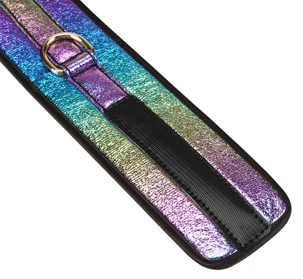 LS Vivid Rainbow, Vivid Niji 8-teiliges Fesselspiele-Set: Bondage in schillerndem Glossy Rainbow mit Fesseln, Peitsche und mehr!