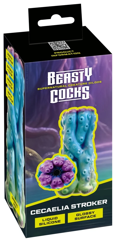 Beasty Cocks Tentacle Stroker, Beasty Cocks Cecaelia Stroker im Tentakel-Design mit Noppen, Rillen und intensivem Saug-Effekt
