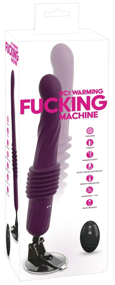 RC Warming Fucking Machine Pur, Stoßvibrator mit Wellenstruktur & Wärmefunktion, Fernbedienung, Saugfuß, kraftvolle 5,5 cm Stoßtiefe, intensive Vibes