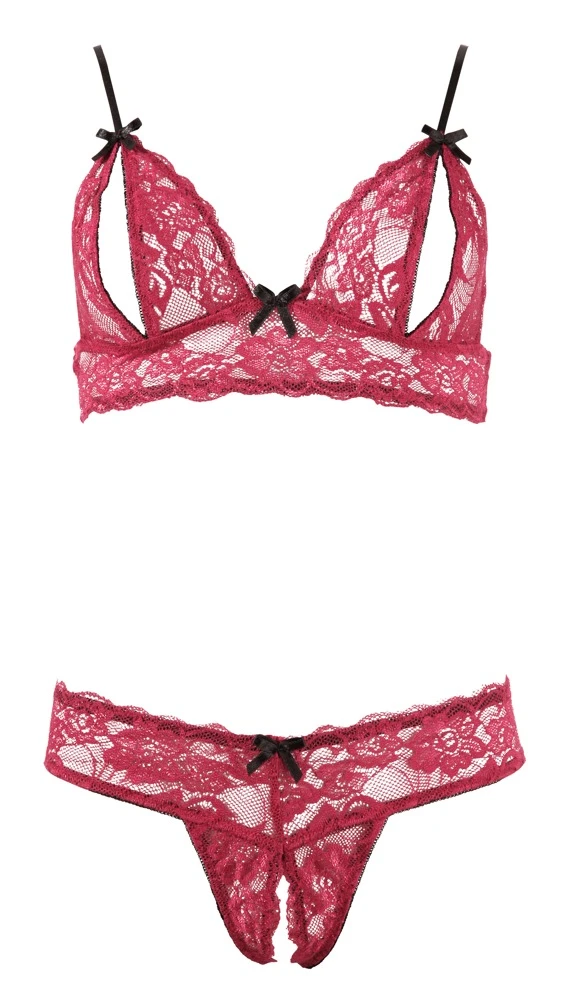 Cottelli LINGERIE Overt Set BH mit Riostring in rot