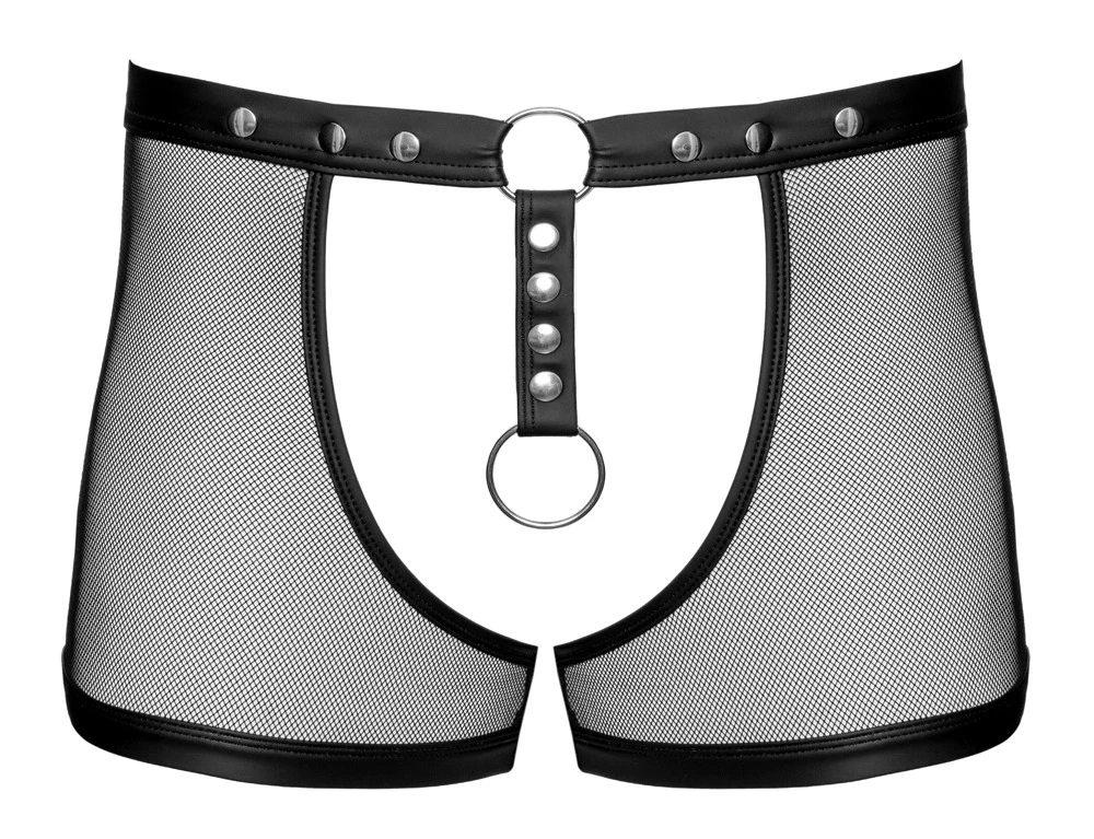 Svenjoyment Herren Jock in transparenter Netz-Optik mit markanten Wetlook-Details, verstellbarem Bund und metallischem Cockring für maximalen Sex-Appeal