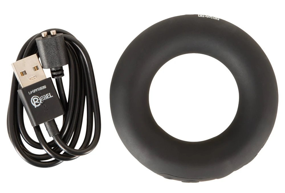 Rebel Vibrating Cock Ring, Rebel Vibro-Penisring – Prall, breit und aufregend: 10 leise Vibrationsmodi für intensive Lust zu zweit oder solo
