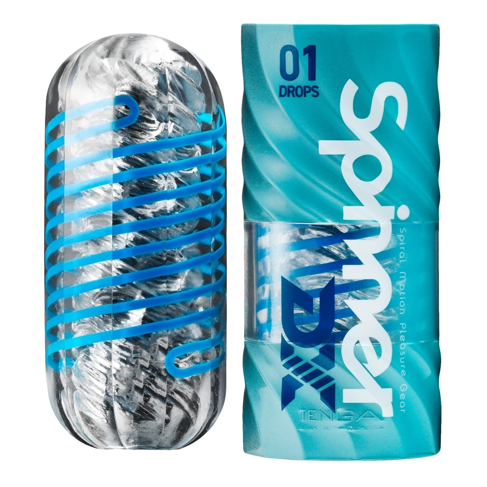 Tenga Spinner Deluxe 01 Drops, Dreh dich zum Höhepunkt – Wiederverwendbarer Masturbator mit Spiral-Effekt und intensiver Reizstruktur