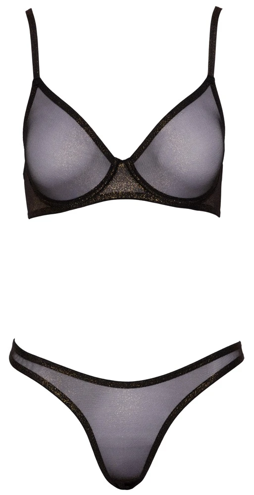 Cottelli LINGERIE Feinnetz Bügel-BH und Riostring geformt