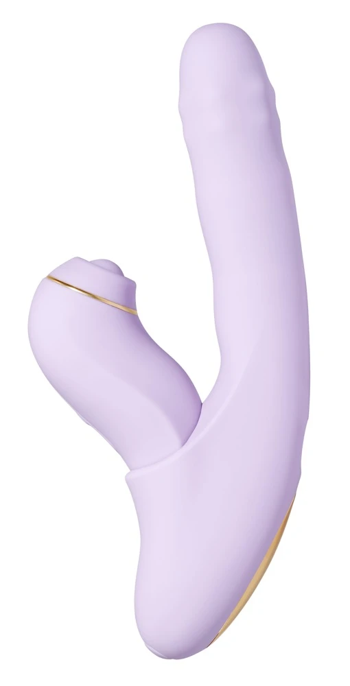 DuoGlow Pastel Lilac, DuoGlow 2-in-1 Toy mit stoßendem Perlenvibrator und pulsierendem Stimulator, einzeln oder kombiniert nutzbar, flüsterleise Power direkt oder bequem per App steuerbar