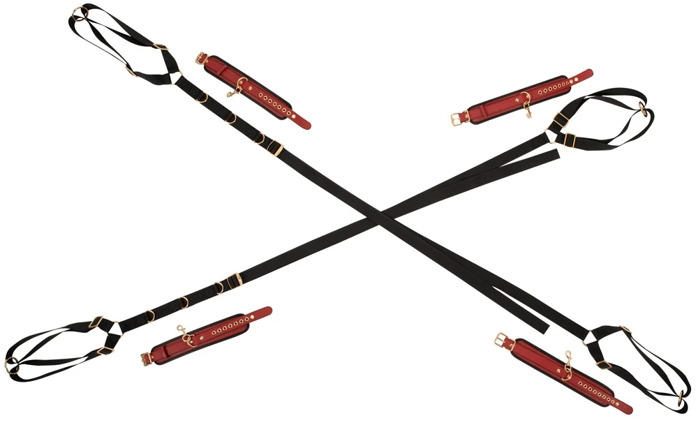 Bad Kitty Bed/Door-Restraint, Erotisches Fessel-Set Deluxe 5-teilig mit 4-Punkt-Fixierung edle Optik Bett oder Tür Bondage Spiel Komfort & Kontrolle neu definiert