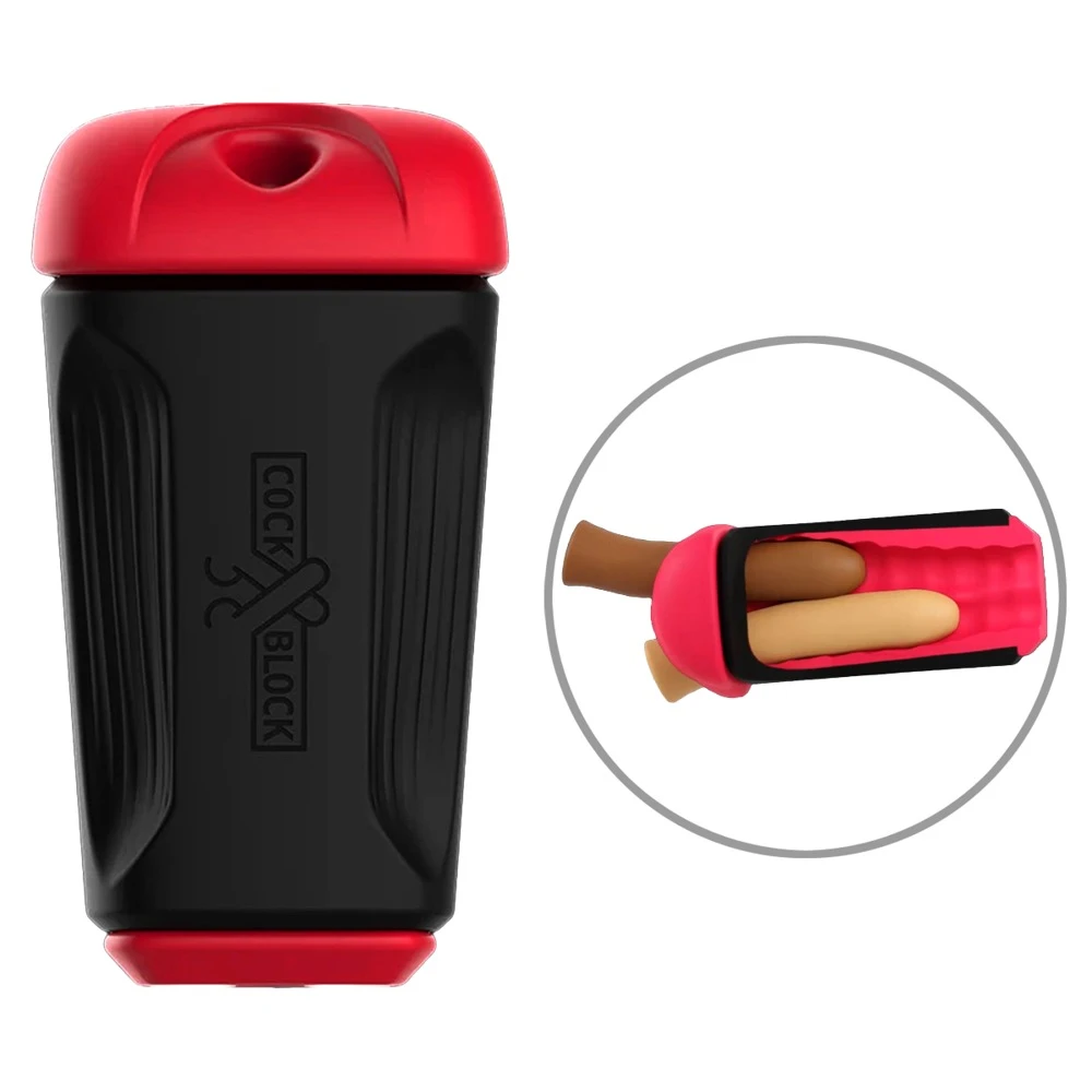 CockBlock FROT Massager, Masturbator für 2 Penis-an-Penis doppelte Lust Real Feel TPE Silikon anpassbar Face-to-Face Spaß