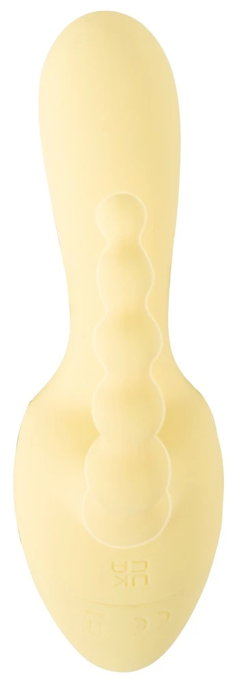 Cuties Mini Triple Vibr. Yello, Triple Mini Vibrator mit 10 Vibrationsmodi für Vagina, Klitoris & Anus, Soft Touch Silikon, vielseitige Reizwäsche-Extras Cuties