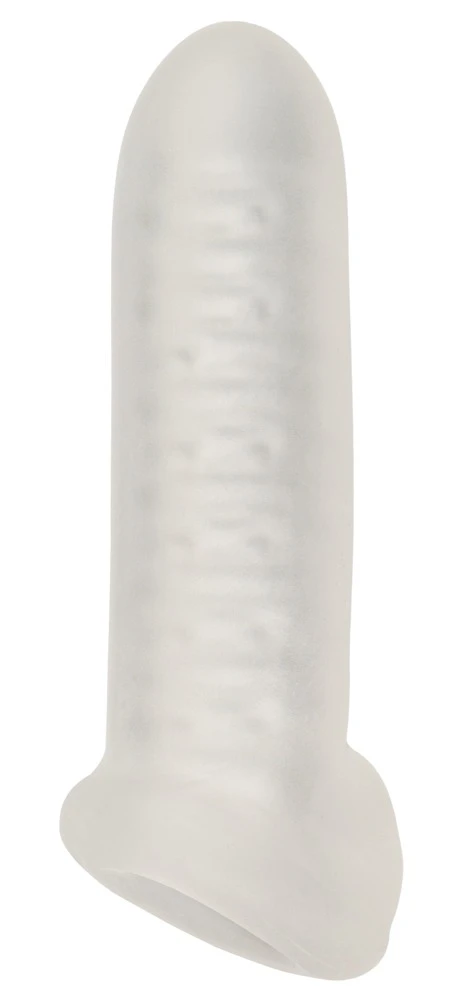 Thickening Sleeve with Ball Ring transparente Penissleeve mit Hodenring für spürbare Verdickung und Verlängerung, strukturierte Innenrillen, sicherer Halt und weiches TPE-Material