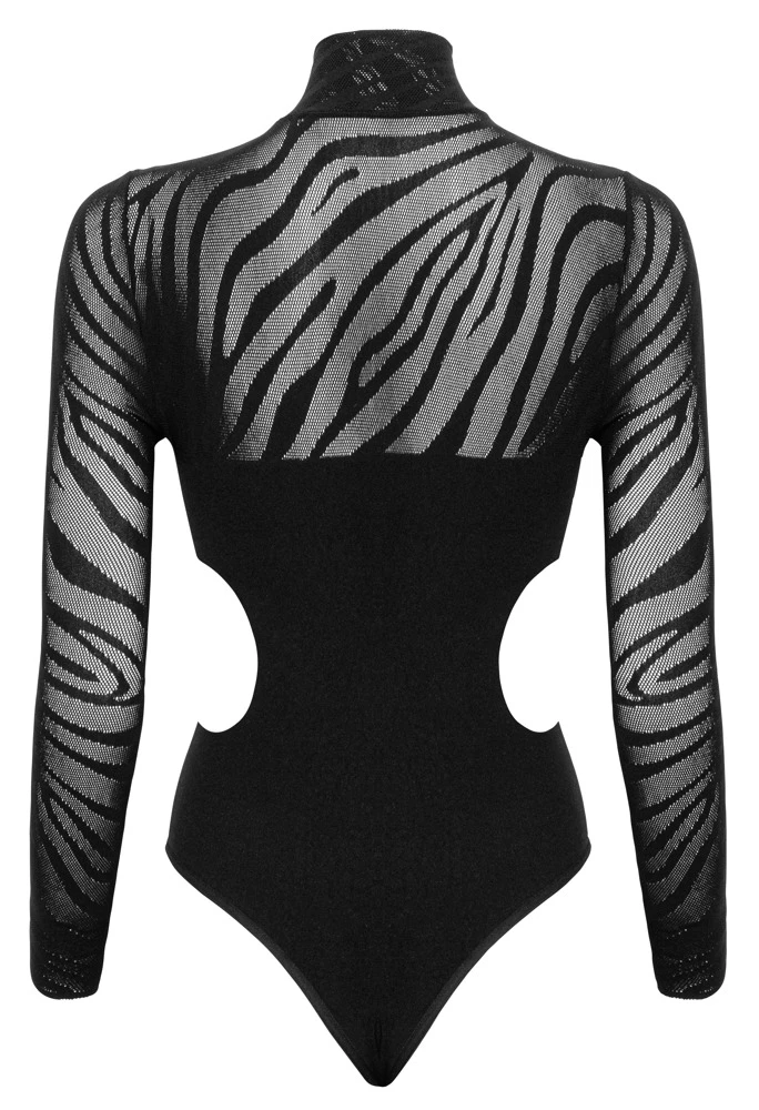Anschmiegsamer Langarm-Body von Cottelli FANTASY. Nahtlos gefertigt aus feinem weichem Stretchmaterial mit elastischem Stehkragen.