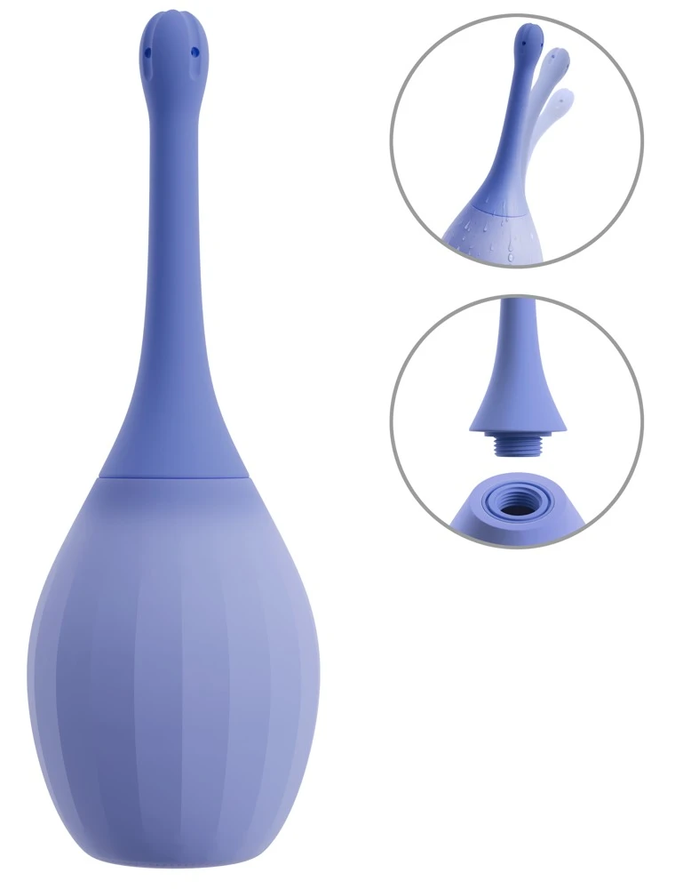 Anal douche bendable, Analdusche Silikon 300ml mit biegsamer Spritztülle 5 Düsen Anti-Rückfluss-Technologie abschraubbar für einfache Anwendung