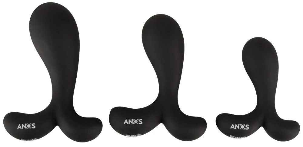ANOS Butt Plug Training Set 3er-Analplug-Set Silikon Butt Plug Training Set mit leicht gebogenen Spitzen für Prostata Stimulation und Dehntraining in verschiedenen Größen und Gewichten