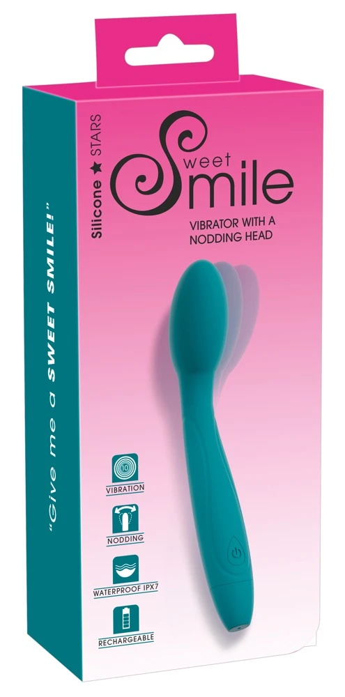 Smile Vibrator w Nodding Head, Sweet Smile Vibrator mit nickendem Massagekopf – intensiver G-Zonen-Genuss durch pulsierende Bewegungen und seidig weiches Silikon