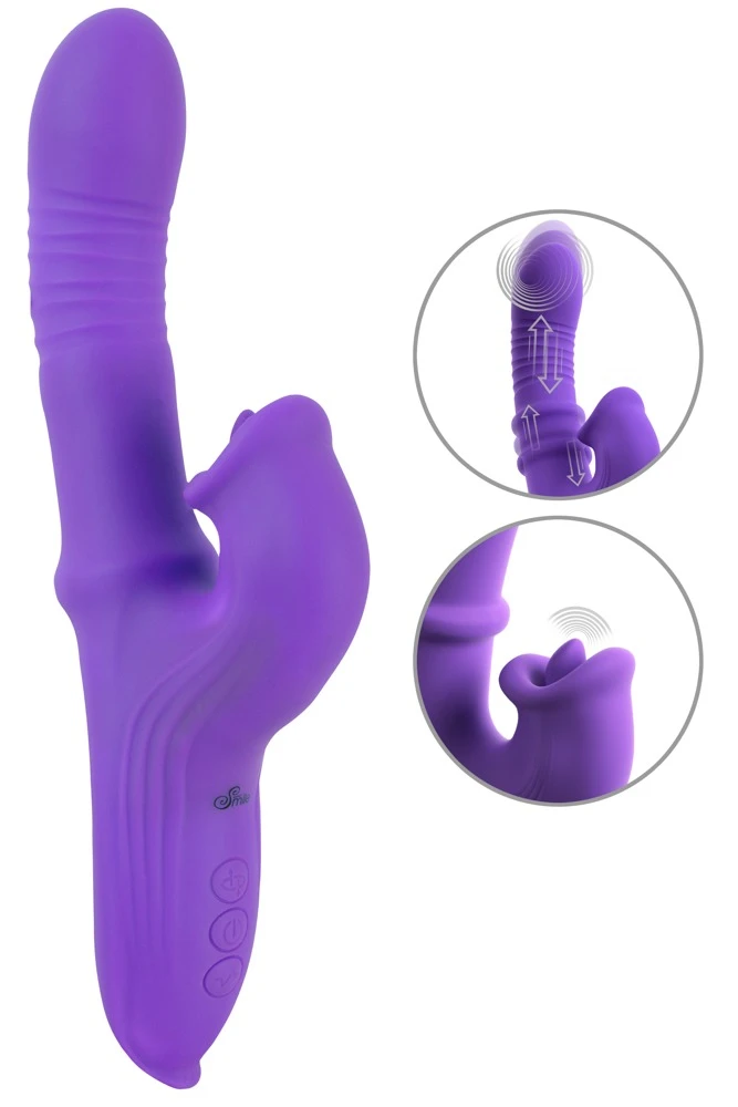 Smile Thrusting,Moving Ring Vi, Rabbitvibrator mit Stoßfunktion, beweglichem Massagering, pulsierendem Klitoris-Stimulator & 10 Vibrationsmodi von Sweet Smile