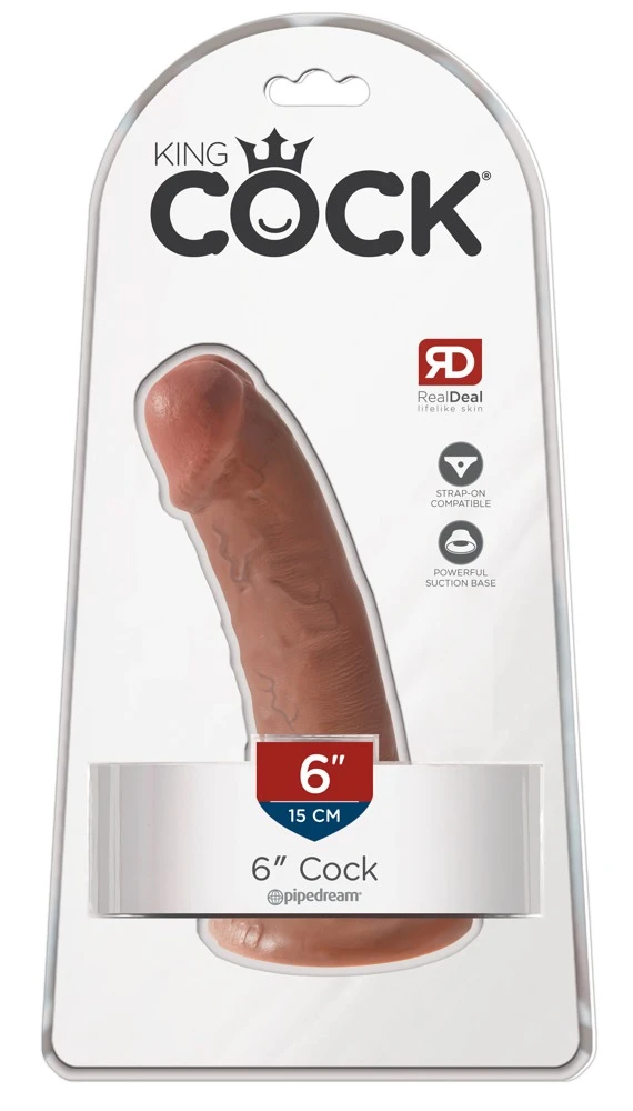 King Cock 6 Zoll Naturdldo mit Saugfuß