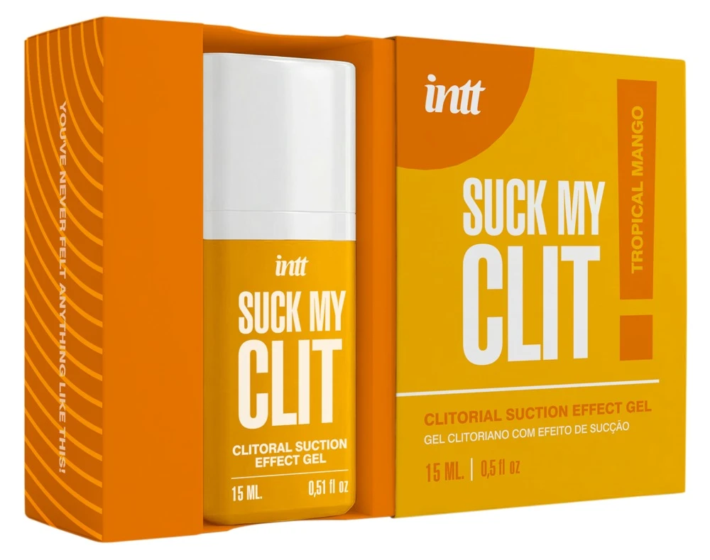 Suck My Clit Tropcial Mango 15 ML, Klitoris Stimulationsgel Mango mit Saug- Vibrations- & Kühleffekt für prickelnde erotische Spiele