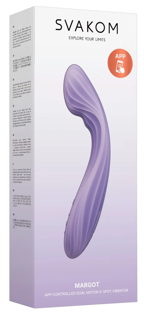 Margot Lilac, Margot App-gesteuerter G-Punkt-Vibrator mit Dual-Motor, flüsterleiser Power, ergonomischer Biegung, Wärmefunktion, Klitoris-Stimulation und wasserdichtem Silikon