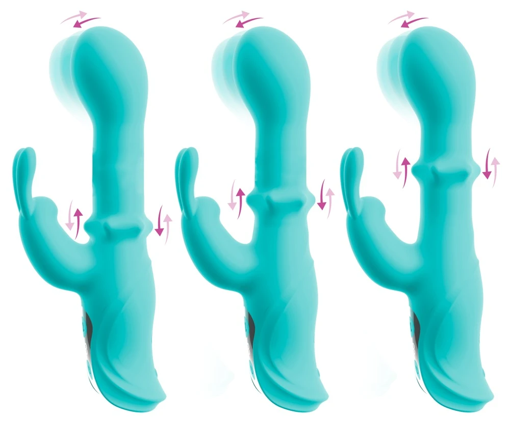 beau coeur Oriven Rabbit Vibra, ORIVEN Rabbitvibrator mit nickendem Vibro-Kopf & Slide Ring für intensive Dual-Stimulation von G-Zone & Klitoris