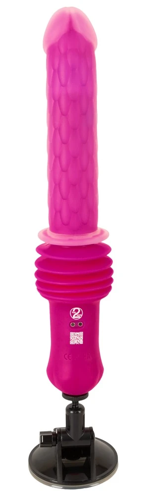 RC Warming Fucking Machine Pin, Stoßvibrator mit Wärmefunktion, Fernbedienung & Saugfuß – kraftvolle 5 cm Stoßlänge, intensive Vibes im Riffel-Design