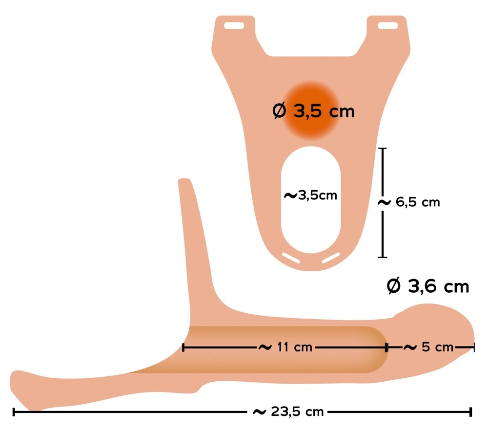 Silicone Strap-on +5 cm medium Hohler Naturdildo zum Umschnallen
