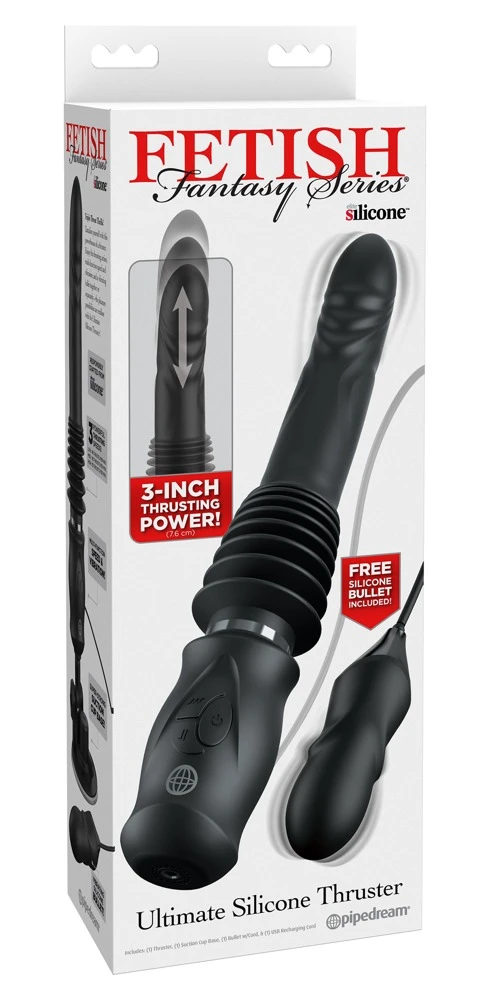 FFS Ultimate Silicone Thrus.BL, Erlebe maximale Power und vielseitige Funktionen mit dem Stoßvibrator Ultimate Silicone Thruster – für doppelte Stimulation und freihändigen Spaß