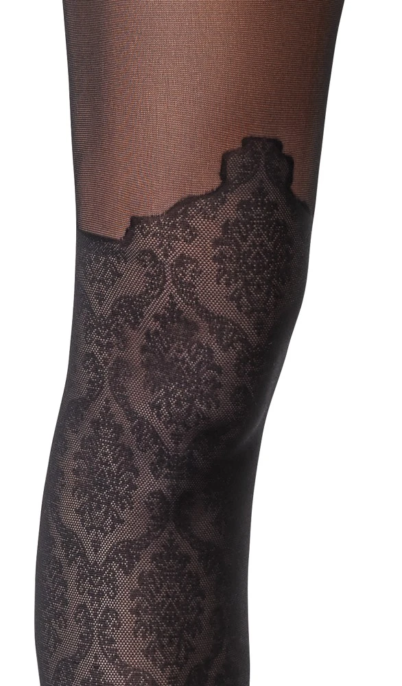Cottelli Verlockende Spitzenoptik: Die Ouvert-Strumpfhose im verführerischen Overknee-Look