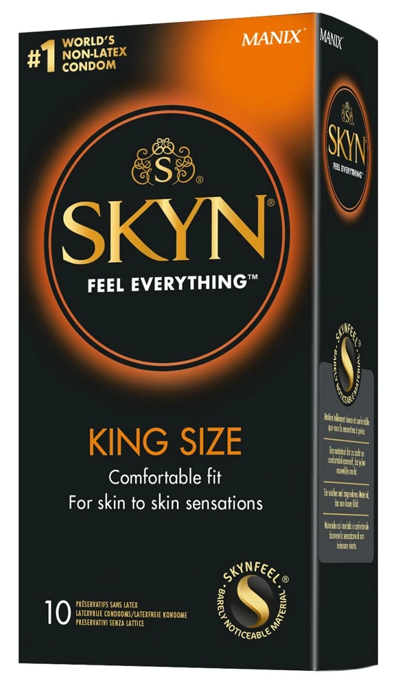 Die transparenten, feuchten, ultradünnen Kondome Manix SKYN King Size sind extra groß.