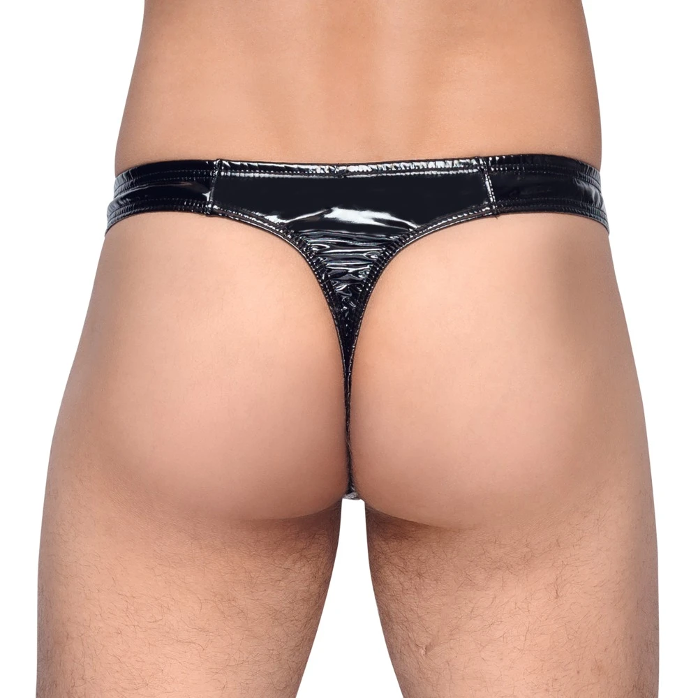 Black Level Lack Rio String, bi-elastischem Lack mit edlem Glanz, Gogo Bikinislip Reizwäsche