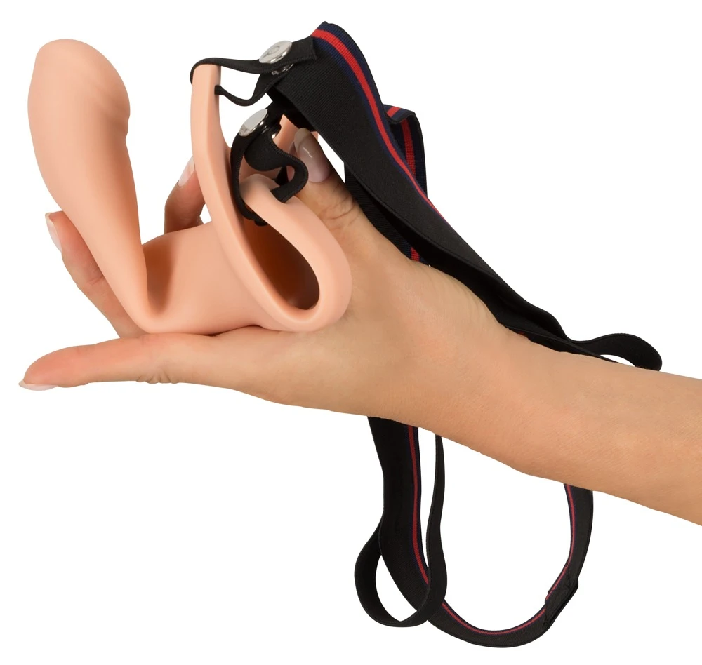 Silicone Strap-on +5 cm medium Hohler Naturdildo zum Umschnallen