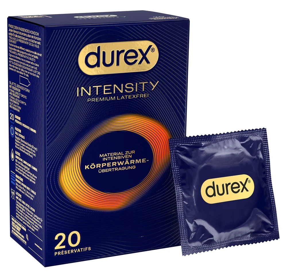 Durex Intensity 20er, Durex Intensity – Latexfreie, ultradünne Kondome aus Nitril für pure Nähe und maximale Körperwärmeübertragung