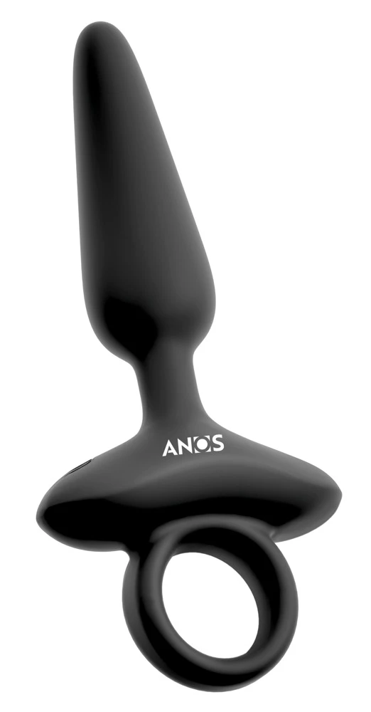 ANOS Flexible Butt Plug Vibrat, Flexibler Vibro-Analplug mit 10 Vibrationsmodi seidig softes Silikon analsicherer Stopper Haltering Einsteiger Butt Plug