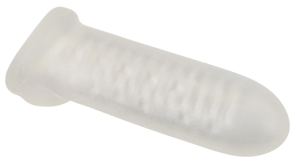 Thickening Sleeve with Ball Ring transparente Penissleeve mit Hodenring für spürbare Verdickung und Verlängerung, strukturierte Innenrillen, sicherer Halt und weiches TPE-Material