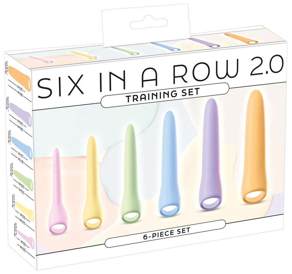 Six in a Row Training Set 2.0, ou2Toys Training Set Six in a Row 2.0 Silikon-Dildo-Set 6-teilig für sanftes Dehn- & Beckenbodentraining