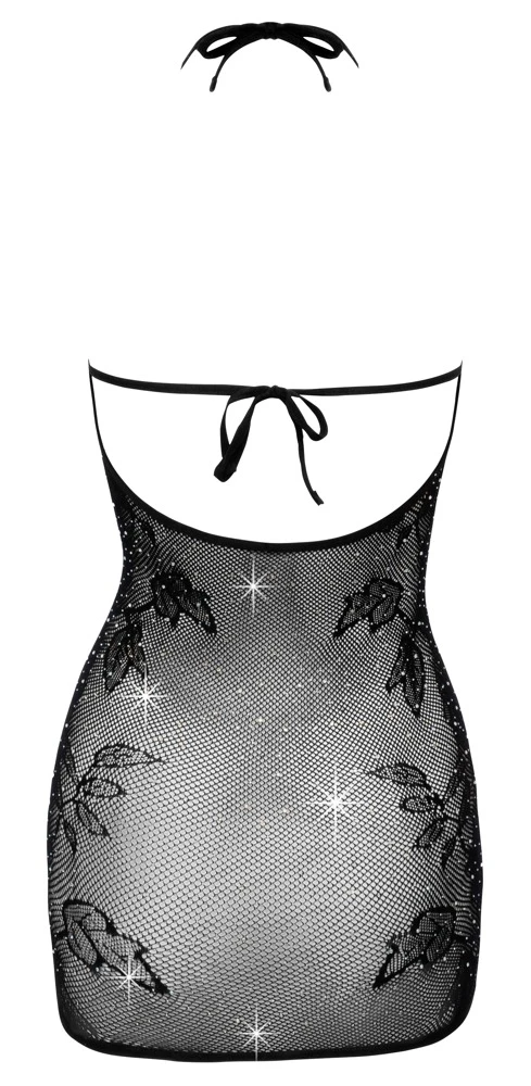 Cottelli Collection Minikleid mit Allover-Strassbesatz, Neckholder Lingerie, Nahtloses Minikleid