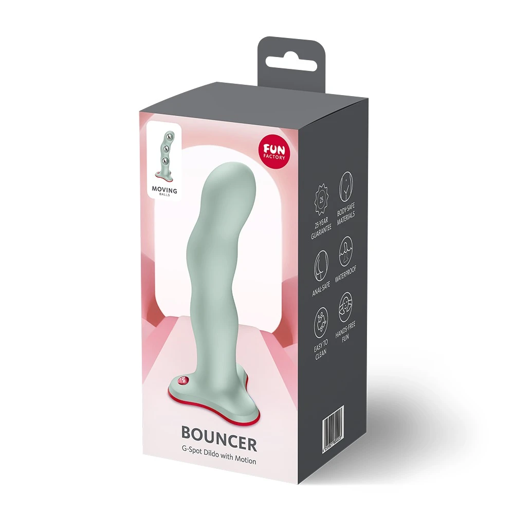 Bouncer Light Green, Flexibler Dildo mit Saugfuß, 3 Kugelgewichte, G-Punkt & Prostata-Stimulation, dynamische Schwingungen, anal sicher