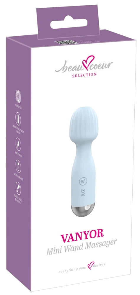 beau coeur Vanyor Mini Wand Ma, VANYOR Mini Massagestab: kompakt, kraftvoll, flexibel mit 10 Modi und beweglichem Kopf für gezielte Entspannung jederzeit