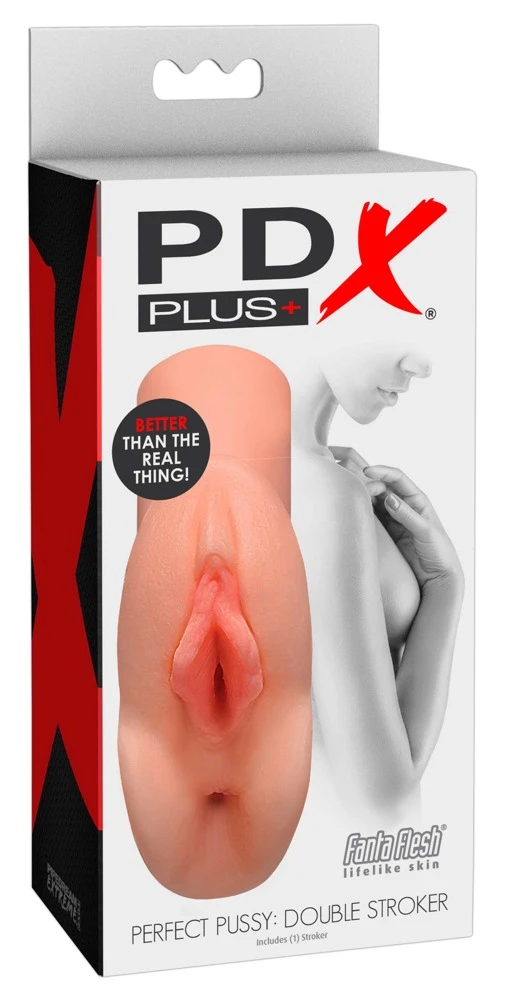 PDX Plus PP Double Stroker Masturbator in lebensechter Vagina-/Anus-Optik