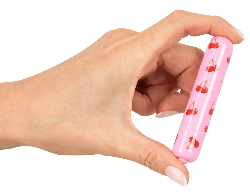 beau coeur Cherry Mini Vibrato, Verspielter Mini Vibrator CHERRY von beau cœur im poppigen Kirsch Design mit 10 Vibrationsmodi stylisch diskret handlich leise