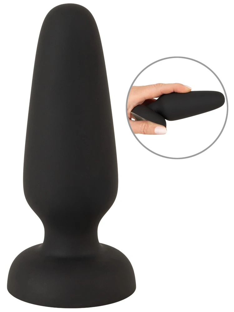 Black Velvets Silicone Plug, Analplug mit Saugfuß aus Liquid-Silikon konisch flexibel analsicherer Stopper für Einsteiger & Profis Black Velvets