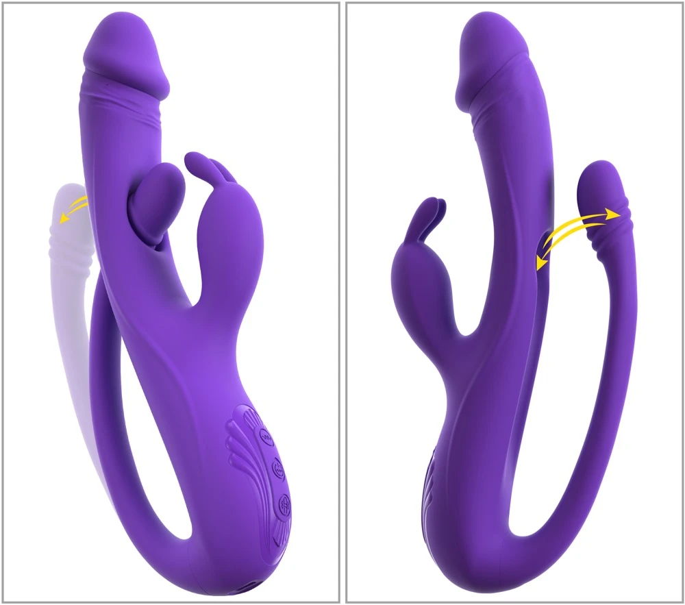 Smile Rabbit Vibe w G-Spot/Ana, Sweet Smile Rabbit Vibrator Triple Action 3 Motoren G-Punkt & Anal Tickler leise 9 Vibrationsmodi