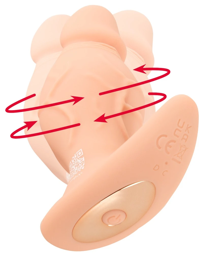 Realistixxx Rotating Plug, Realistixxx RealPlug rotierender Vibro-Plug im realistischen Penis-Design mit 10 Vibrations- und Rotationsmodi für aufreizende Anal- und Vaginalmassage