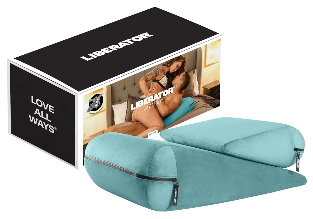 2 Liebeskissen im Set für Komfort-Sex, Ergonomische Keilform zur Unterstützung jeder Position, abnehmbare Mikrofaserbezüge
