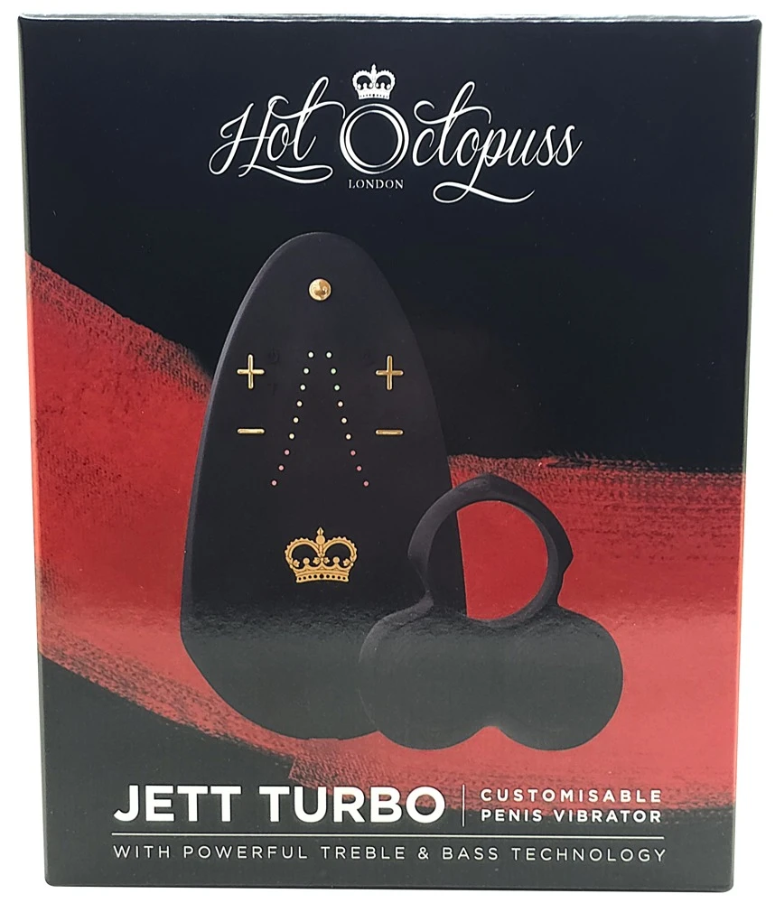 Hot Octopuss Jett Turbo Vibro-Penisring mit Treble & Bass Technologie, 2 Motoren und 63 Vibrationsstufen für Lustmomente Jett Turbo