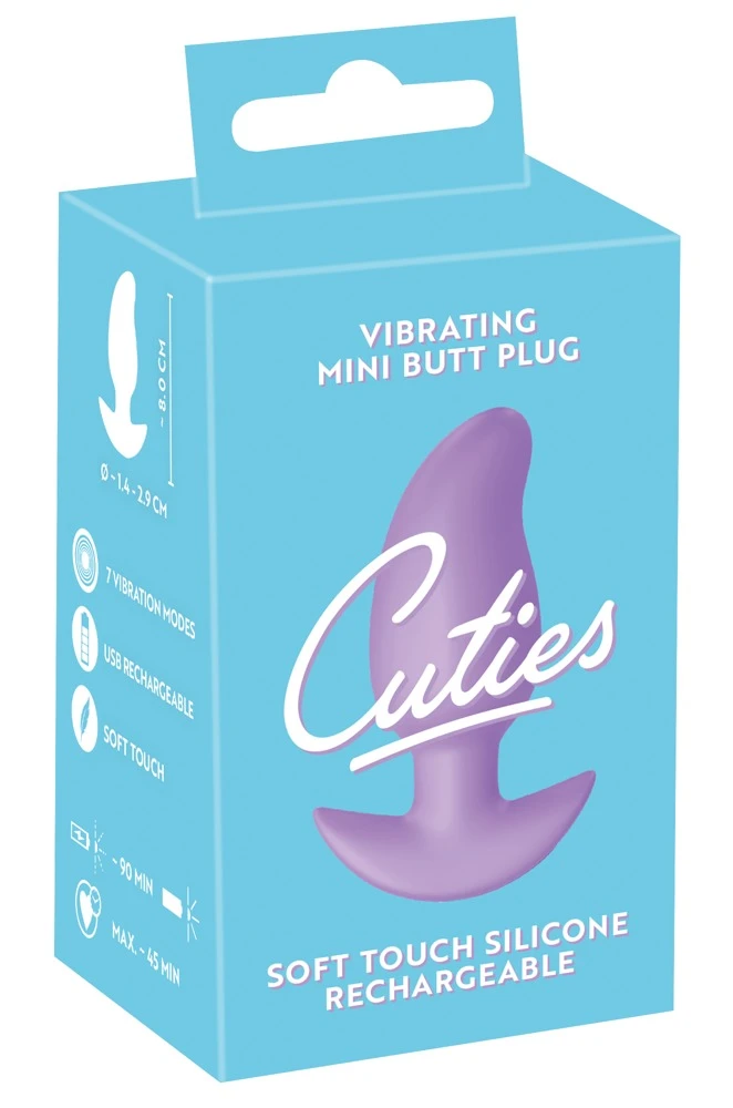 Cuties Vibrating Plug Purple, Vibrating Mini Butt Plug Purple von Cuties – kompakter Analplug mit 7 intensiven Vibrationsmodi, biegsamer P-Punkt-Spitze und glatter Silikonoberfläche für freche, aufregende Analspiele voller prickelnder Lust