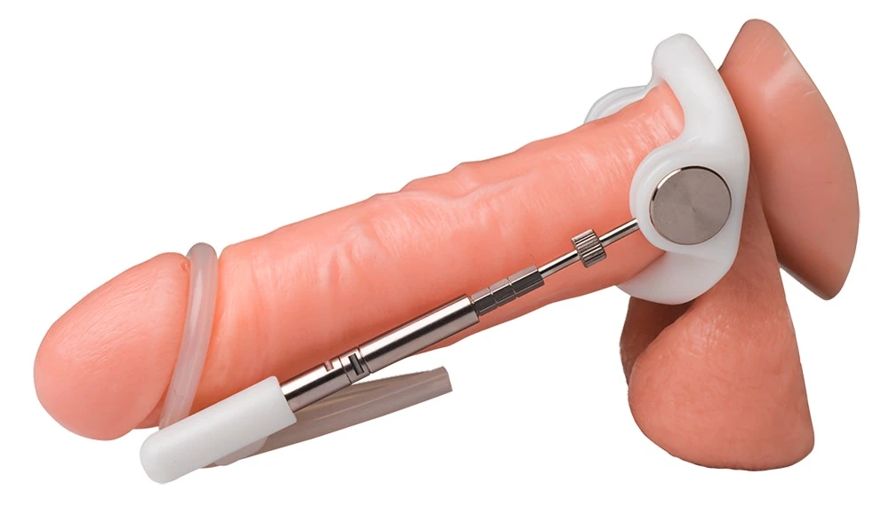 Jes-Extender Platinum, Penis Expander Set Platinum mit 950er-Platinbeschichtung – sanfte schmerzfreie Verlängerung bis 24 cm, diskret tragbar, hochwertige Lackbox, effektive dauerhafte Dehnung für mehr Länge und Umfang